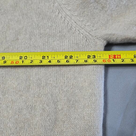 Tailorbird Sz Large Mens Beige 1/4 Zip 2 Ply Cashmere Pullover - Picture 6 of 7